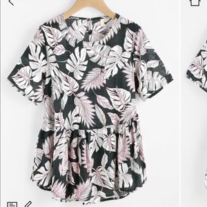 Leaves print blouse